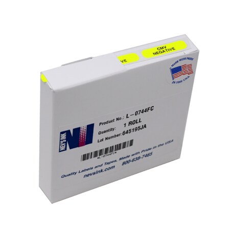 Nevs Label, CMV NEGATIVE 5/16" x 1-1/4" Fluorescent Chart w/ black L-0744FC